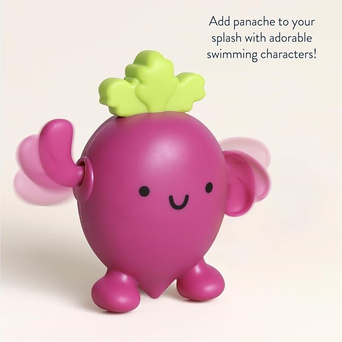 Itzy Ritzy Wind-Up Swimming Bath Toys – Set of 2 Wind-Up Floating Bath Toys - Water Playtime Set for Tub or Pool, Designed for Ages 6 Months and Up (Pickle & Beet)