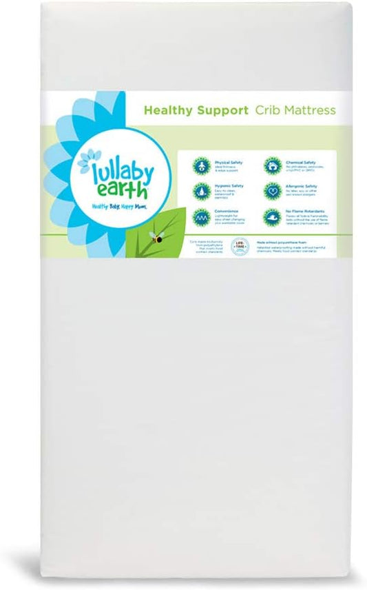 Lullaby Earth Baby Crib Mattress - Lightweight 2-Stage Infant & Toddler Bed - Waterproof, Non-Toxic, Standard Size 52" x 28"