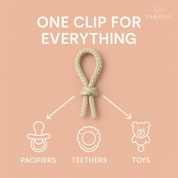 Wood Paci Clips 2 Pack for Baby Girl, Premium Flexible Bead Design, Universal Fit, Safe Pacifier Holder