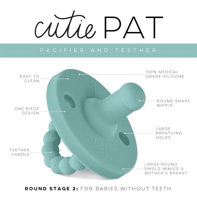 Ryan & Rose Cutie PAT Pacifier Teether (Stage 2, Seaglass)