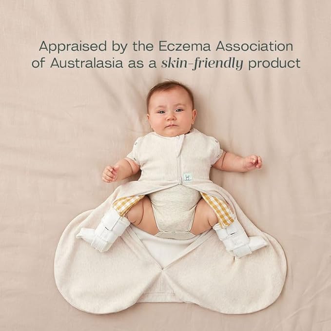 ergoPouch 1.0 TOG Hip Harness Cocoon Swaddle Bag, Breathable Baby Sleep Bag for Hip Health, Snug and Gentle (3-6 Months, Oatmeal Marle)
