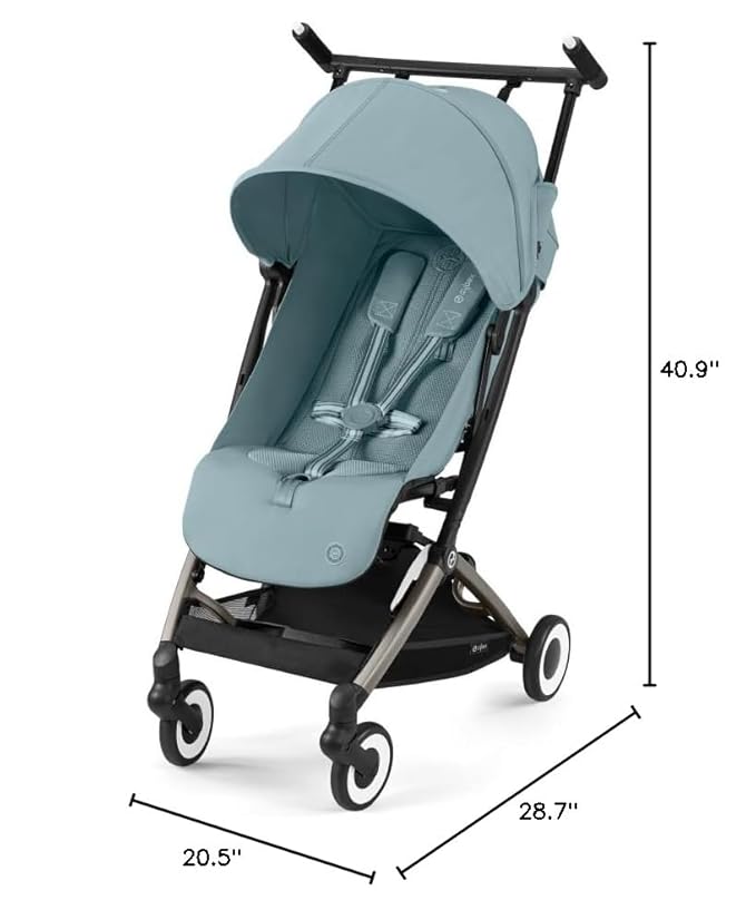 Cybex Libelle 2 Travel pockit Baby Stroller - Lightweight Carry-On Travel Stroller for Airplane with One-Hand Recline, Compatible with CYBEX Car Seats, Stormy Blue