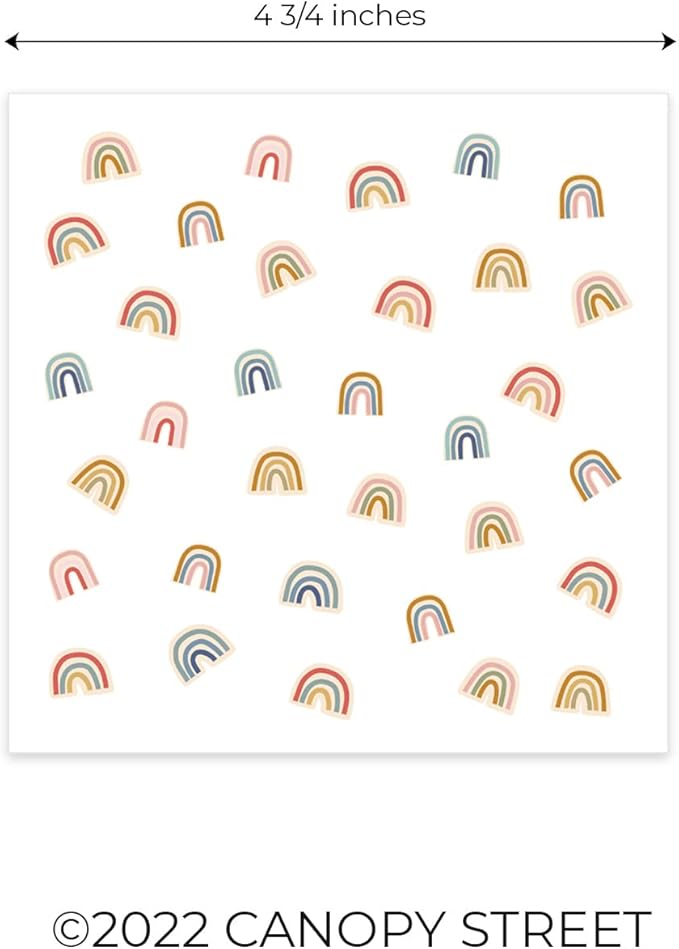Modern Rainbow Party Beverage Napkins / 48 Colorful Celebrate Cocktail Napkins / 4 Stylish Gender Neutral Designs / 4 3/4" x 4 3/4" Birthday Baby Shower 4 3/4" x 4 3/4" Napkin Set/Made In The USA