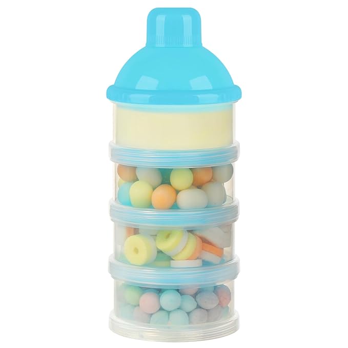 Accmor Formula Dispenser On The Go, 4 Compartments Stackable Formula Container for Travel, Baby Milk Powder Kids Snack Container, BPA Free 