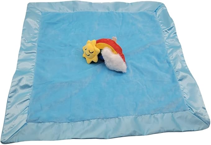 Yikestwins Rainbow Lovey Blanket for Baby | Large 20" x 20" Baby Lovey Unisex | CuteRainbow Security Blanket for Babies and Toddlers