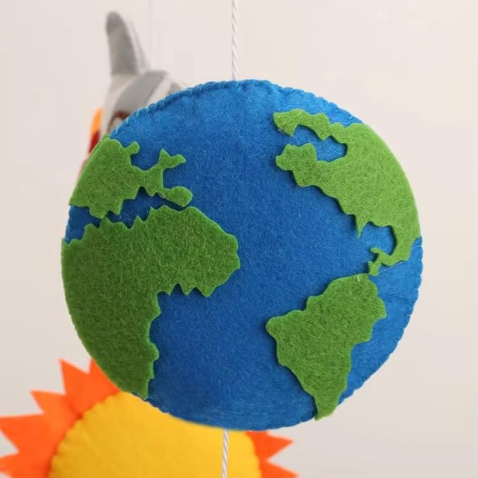 Flora & Ivy Space Mobile for Crib - A Colorful Solar System Crib Mobile with Stars and Planets and Rocket for a Space Themed Nursery