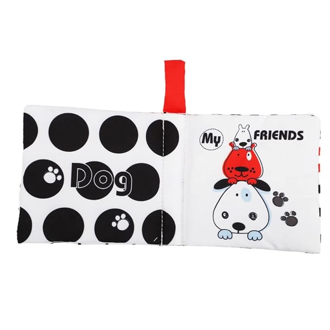 High Contrast Baby Books, Black and White Cloth Crinkle Books for Babies Infant Toys 0-3-6-12-18 Months, Shower Baby Gifts, Teething Teether Sensory Toy for Boys Girls, Fish, 2PCS