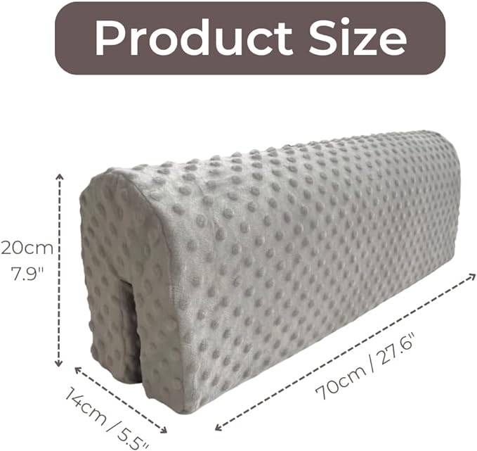Wonder Space Toddlers' Bed Rail Bumpers Protecter - Children's Bed Guardrail Padding - Anti-Collision | Increased Height | Fall Prevention - Easy Installation Enhanced Safety Mostly Fit (Grey, 2.3ft)