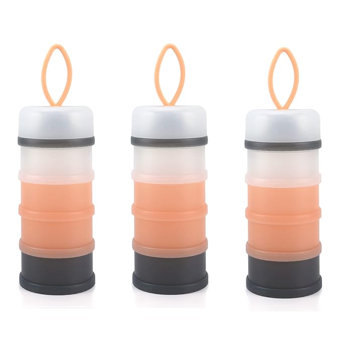 Accmor 3 Pack Baby Formula Dispenser On The Go, Stackable Formula Dispenser Formula Container to Go, Non-Spill Portable Milk Powder Kids Snack Storage Container, BPA Free