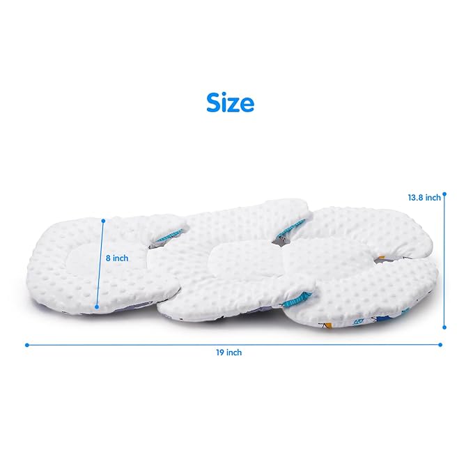 THE KENKYO Infant Car Seat Insert, 2-in-1 Reversible Baby Car Seat Cushion, Carseat Head & Body Support for Newborn, Soft Stroller Cushion Insert for Bouncer, Swing, Baby Registry Seach