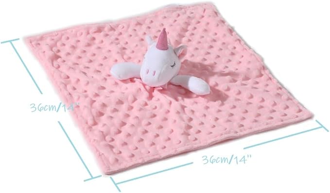 CREVENT Soft Cozy Baby Blankets for Boys Girls + Security Blanket, Set with A Gift Bag Newborn Essentials (Unicorn)