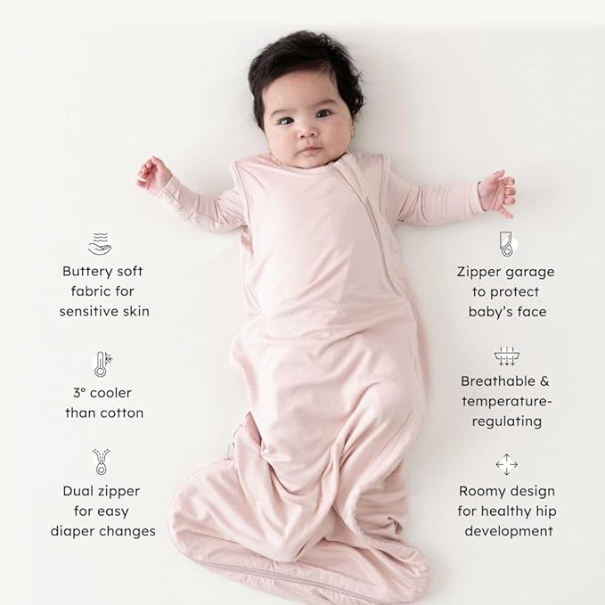 Kyte Baby Unisex Rayon Made From Bamboo Sleep Bag for Babies and Toddlers, 0.5 Tog (Medium, Blush)