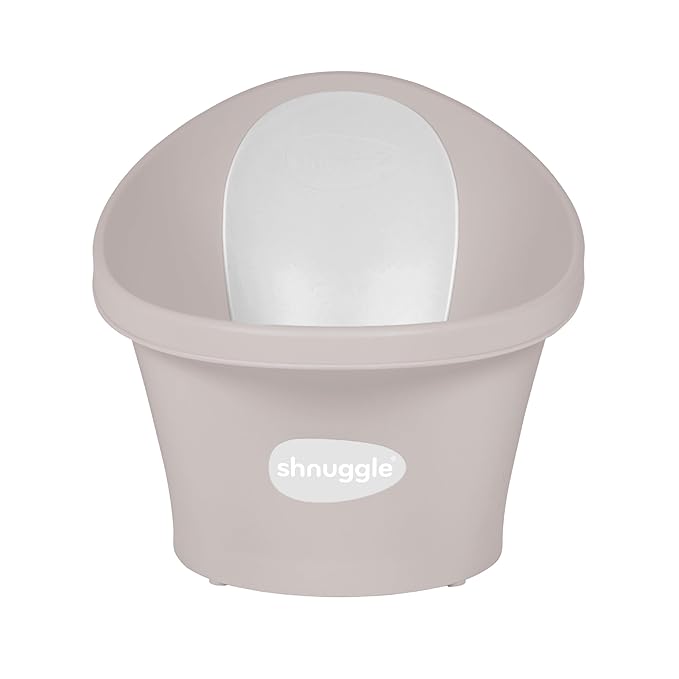 Newborn Baby Bath | Built in Support Bump and Soft Backrest | Suitable from Newborn | Bath Seat Support Includes Plug | Taupe
