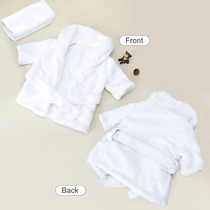 SPOKKI Newborn Photography Props Baby Girl 5 PCS Bathrobes Bath Towel Outfit with Slippers Cucumber Photo Props for Infant Boys Girls(0-6 Months)