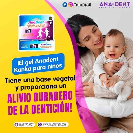 Children's Anadent Gel for Toothache & Gum Pain, Instant Pain Relief Gel for Kids & Babies, Made with Eugenol Plant-Based Ingredient to Relieve Teething Pain or Toothaches, 7g (0.25 oz)