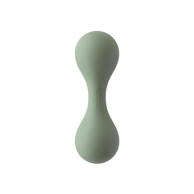 mushie Silicone Baby Shaker Rattle Toy | Ages 3+ Months (Dried Thyme)