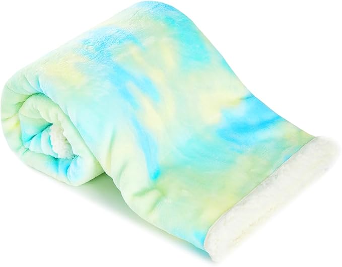 Cute Cozy Fluffy Warm Baby Blanket 30" x 40"for Boys Infants Toddlers' Bedding Crib Cot Stroller, Baby Shower Birthday Newborn's Gift (Tie Dye Blue)