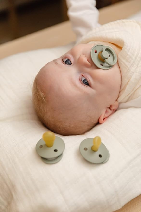 BIBS Pacifiers Colour Collection | Natural Rubber Baby Pacifier | Set of 2 BPA-Free Soothers | Made in Denmark | 6+ Months (Pack of 2) | Iron