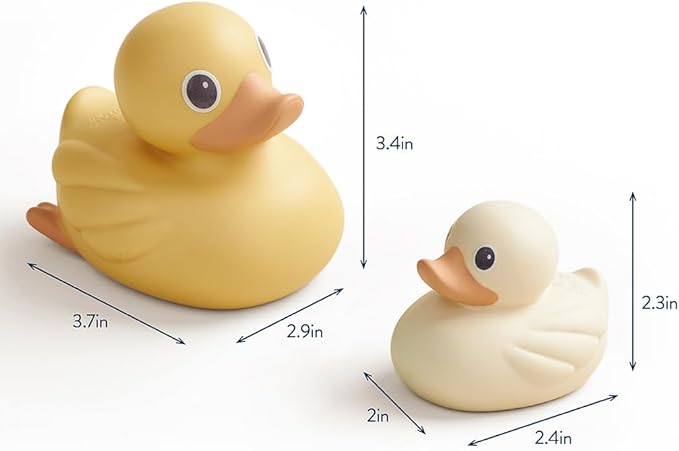 Itzy Ritzy Ducky Family – 3-Piece Floating Bath Toy Set with Watertight Design; Soft, Squeezable Ducks Designed for Ages 6 Months and Up (Ducks)