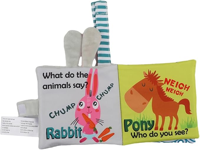 Soft Baby Books – Crinkle Cloth Books for Infants, Touch and Feel Sensory Toys, Baby Gifts for 0-6-12-18 Months, Bunny & Farm Theme (2-Pack)