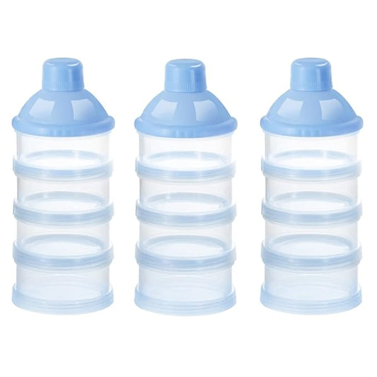 Accmor Formula Dispenser On The Go, 4 Compartments Stackable Formula Container for Travel, Baby Milk Powder Kids Snack Container, BPA Free 
