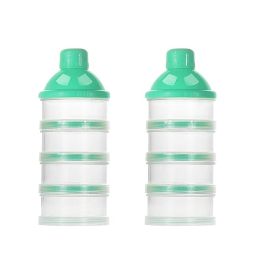 Accmor Formula Dispenser On The Go, 4 Compartments Stackable Formula Container for Travel, Baby Milk Powder Kids Snack Container, BPA Free 