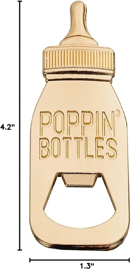 24PCS Golden Baby Bottle Openers for Baby Shower Favors Gifts, Baby Shower Decorations Souvenirs, Poppin Bottles Openers with Exquisite Gifts Box used for Guests Gender Reveal Party (24, pink)