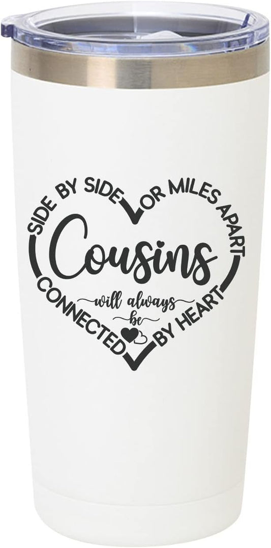MFGNEH Cousin Gifts for Women Tumbler Mug,Birthday Gifts for Cousin Female,Cousins Christmas Gift for Women,Best Cousins Gift,20 oz Stainless Steel Insulated Travel Tumbler