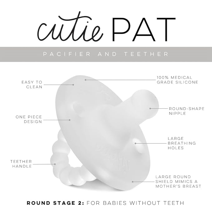 Ryan & Rose Cutie PAT Pacifier Teether (Stage 2, Clear)