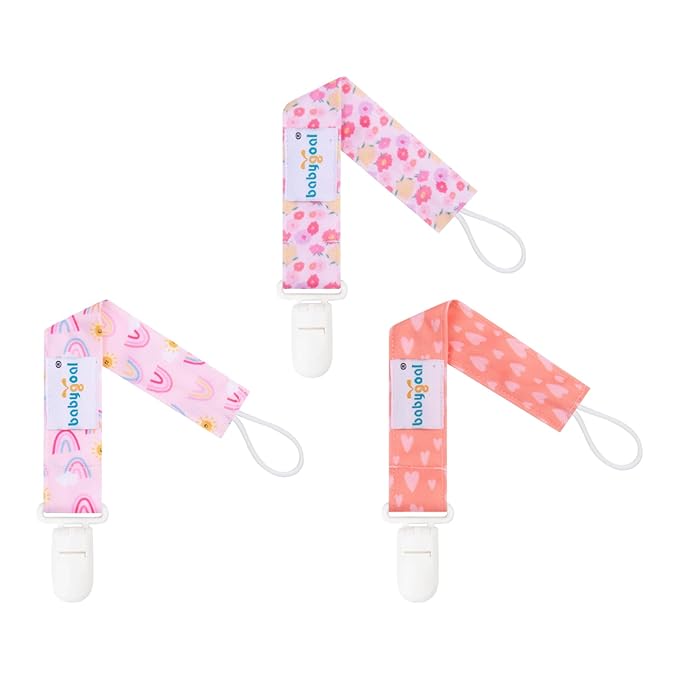 Babygoal Pacifier Clips, 6 Pack Pacifier Holder for Boys and Girls Fits Most Pacifier Styles & Baby Toys and Baby Gift 6PS36
