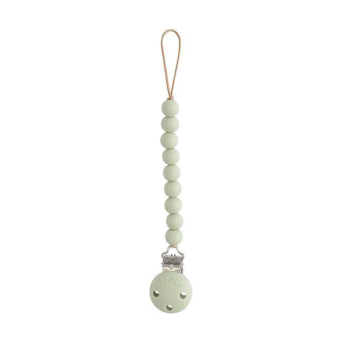 mushie 100% Silicone Baby Pacifier Clip BPA Free | Hera (Sage)