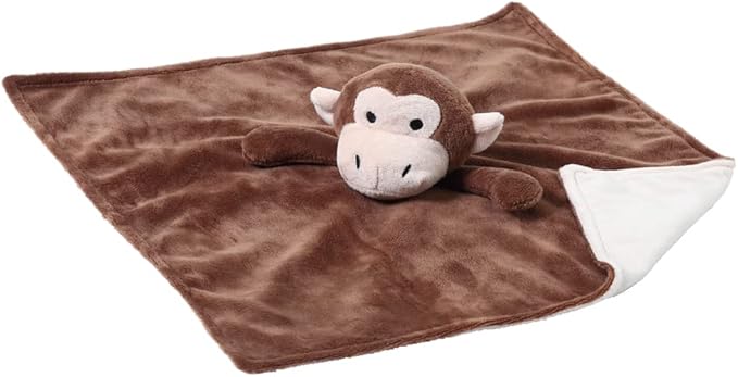 CREVENT Cozy Plush Baby Security Blanket, Loveys for Baby Girls and Boys, Birthday (Monkey+Giraffe)