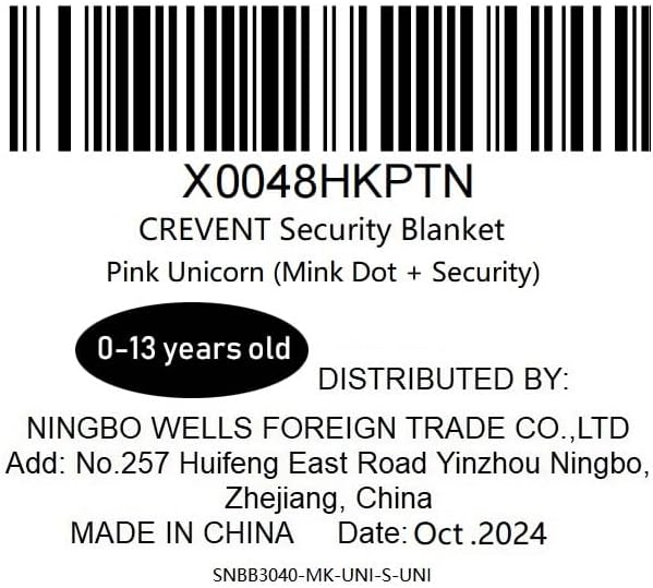 CREVENT Soft Cozy Baby Blankets for Boys Girls + Security Blanket, Set with A Gift Bag Newborn Essentials (Unicorn)