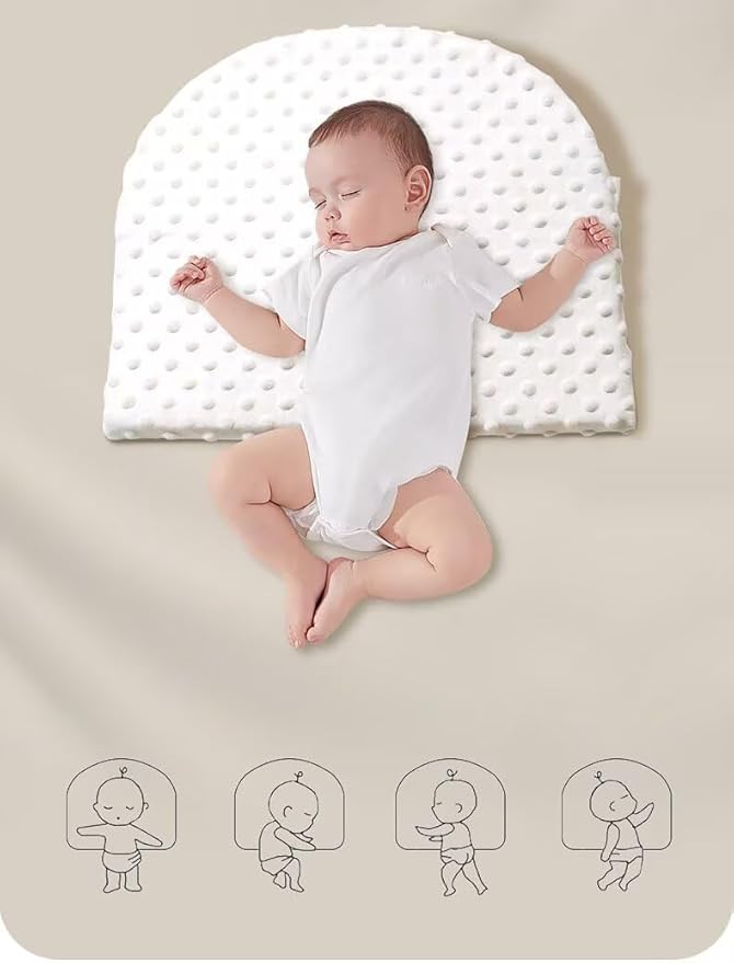 Sleeping Pillow for Newborn Breathable Wedge Prevents Spit Pillow Incline Help Reduce Side Sleeping Stress