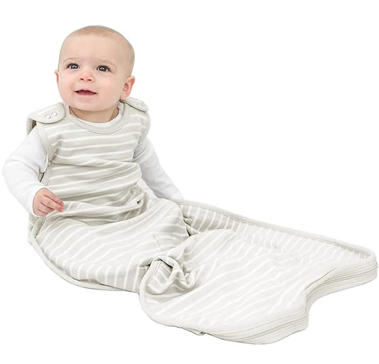 Woolino 4 Season Sleep Sack - Ultimate Merino Wool Sleeping Bag - Two-Way Zipper Adjustable Universal Size Sleep Sack for Baby (2-24 Months) - Birch Gray