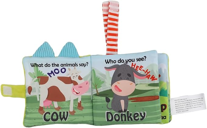 Soft Baby Books – Crinkle Cloth Books for Infants, Touch and Feel Sensory Toys, Baby Gifts for 0-6-12-18 Months, Bunny & Farm Theme (2-Pack)