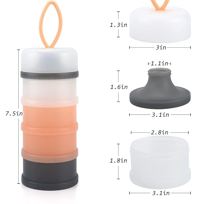 Accmor Baby Formula Dispenser On The Go, Stackable Formula Dispenser for Travel Formula Container to Go, Non-Spill Milk Powder Baby Kids Snack Storage Container, BPA Free, 2 Packs