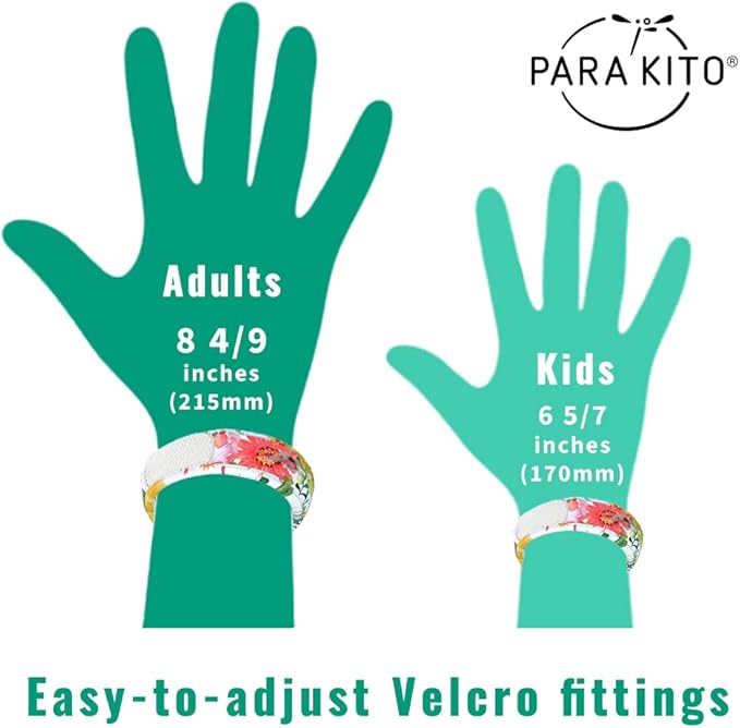 PARA'KITO Mosquito Repellent Bracelets + Refill Pellets Bundle, Mosquito Bracelets, Peppermint Oil, DEET Free Mosquito Repeller, Hiking Accessories, 2 Wristbands & 2 Refills (Black + Stars)