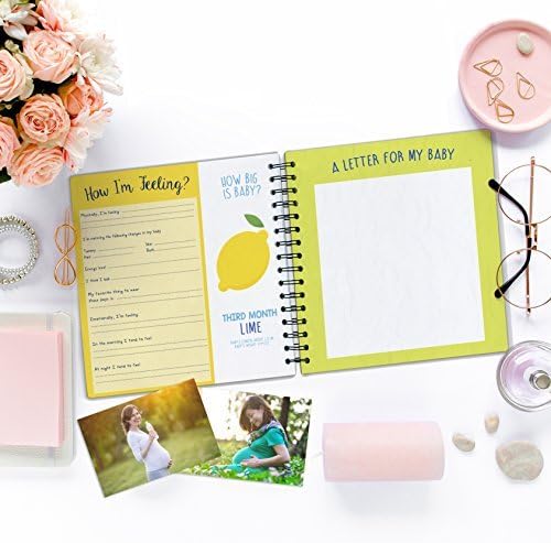 My 9 Months Journey - Belly Book, Pregnancy Journal and Baby Memory Book with Stickers - Baby's Scrapbook and Photo Album - Pregnancy Journals for First Time Moms - Pregnancy Journal Memory Book