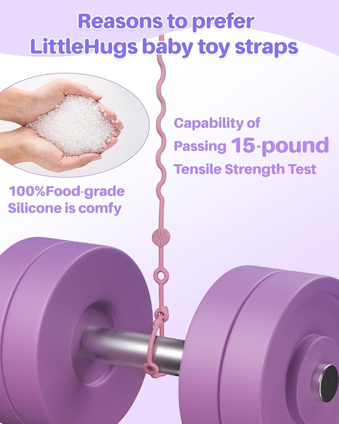 Toy Straps for Baby, 6pcs Adjustable Toy Holder for Stroller Accessories, Silicone Baby Tether Pacifier Clip, No Throw Baby Travel Essential Leash for High Chair, Car Seat