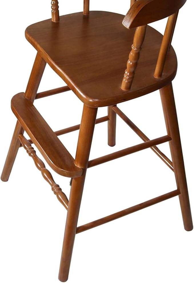 Sargent's Sons Amish Style Wooden Youth Chair, Desk Chair, Youth Dinning Chair with Step & Arms (Dark Walnut)
