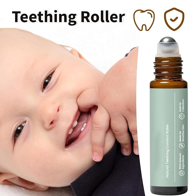3Pcs Teething Roller, Mamas Teether: Baby Teething Oil Roller, Teething Roller All Natural for Babies, Natural Gentle Teething Relief Roller, Teething Roller All Natural for Babies