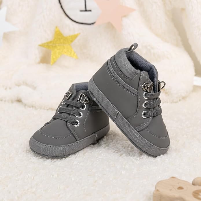 CENCIRILY Baby Boys Girls High Top Sneakers Soft Soles Anti Skid Infant Ankle Shoes Toddler Prewalker First Walking Crib Shoes