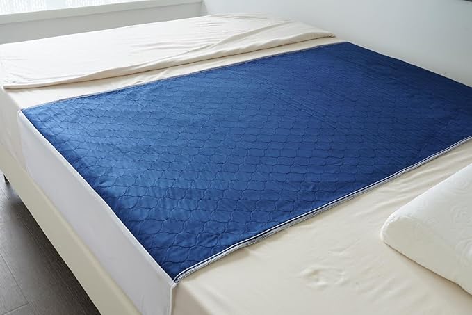 2 Pack Careboree Pee Bed Pads Bed Wetting Protection Cotton Top-Layer Waterproof Underpads 34"X36" Twin Size with 21" Wings for Incontinence Adults,The Elderly Kids Pets