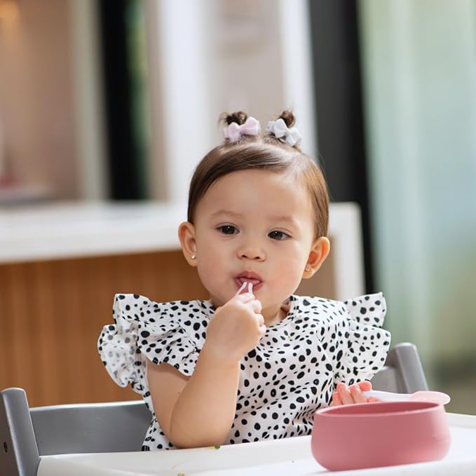 NumNum Suction Bowls for Babies & Toddlers, Extra Strong Non-Slip Suction, 100% Food-Grade Silicone, BPA-Free, Microwave & Dishwasher Safe, Baby-Led Weaning Bowls for 4+ Months & GOOtenils Mauve