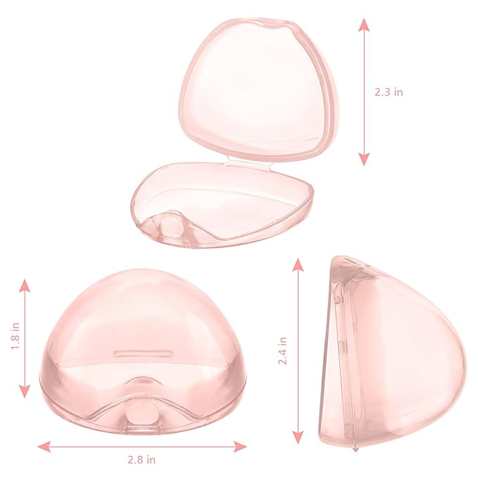 Accmor Pacifier Case, Pacifier Holder Case, Pacifier Container for Travel, BPA Free,Transparent Pink, 2 Pack