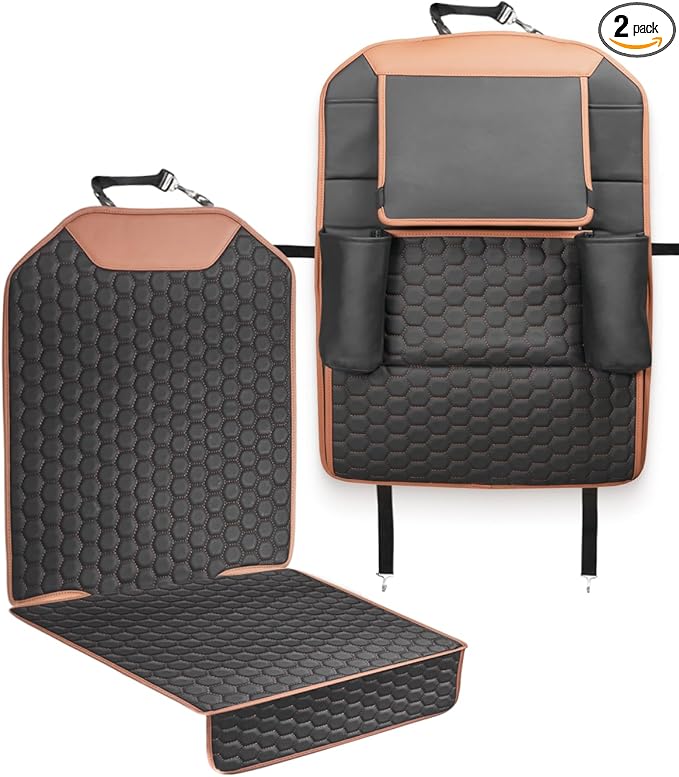 Set Seat Back Organizer & Car Seat Protector Hexy Waterproof & Non-Slip Protector for Child Car Cushion for Leather and Fabric Seats