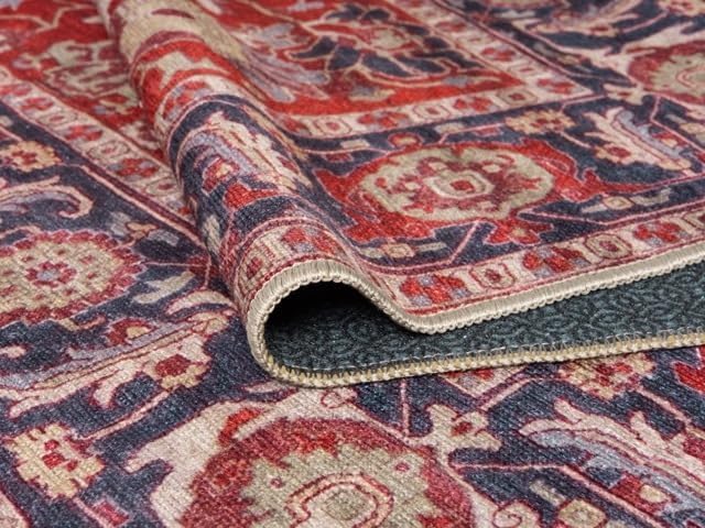 Keen Home Design 2x3 Rug - Machine Washable Entry Rug with Non-Slip Backing, Ideal for Enteryway, Kitchen, Bathroom, Laundry Room - Vintage, Easy Clean, Durable, Low Pile Rug - (2' x 3')