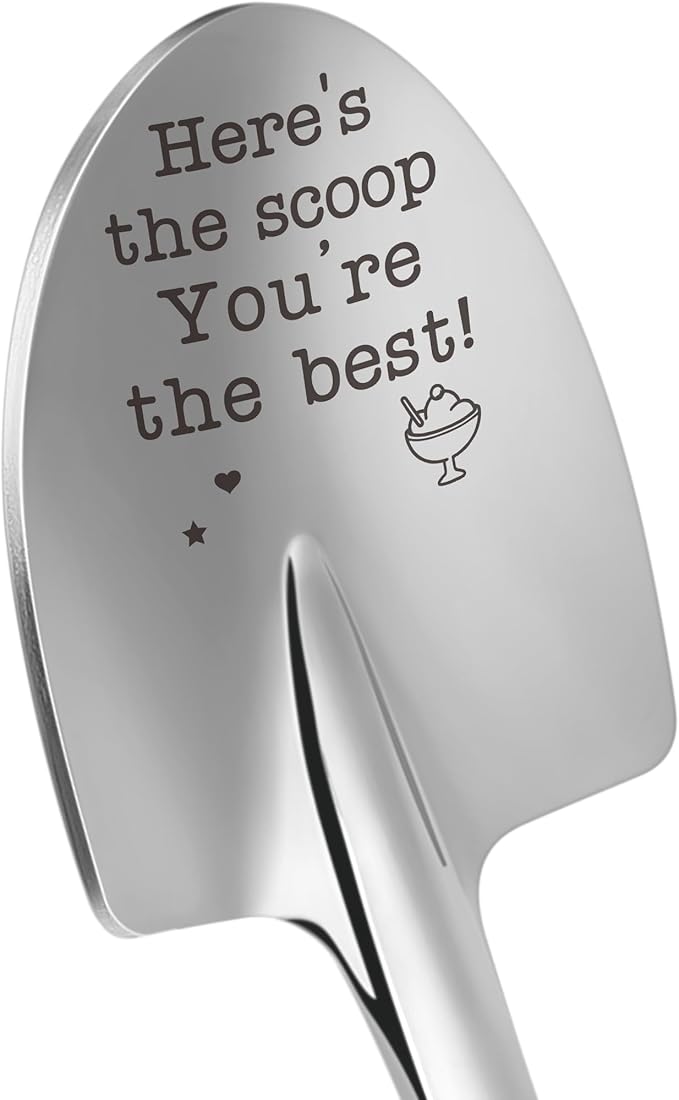 Funny Inspirational Ice Cream Shovel Spoon Easter Basket Essentials Mothers Day for Mom Grandma Sister Friends Bestie Unique Teacher Appreciation Gifts You're The Best Scoop Dad Fathers