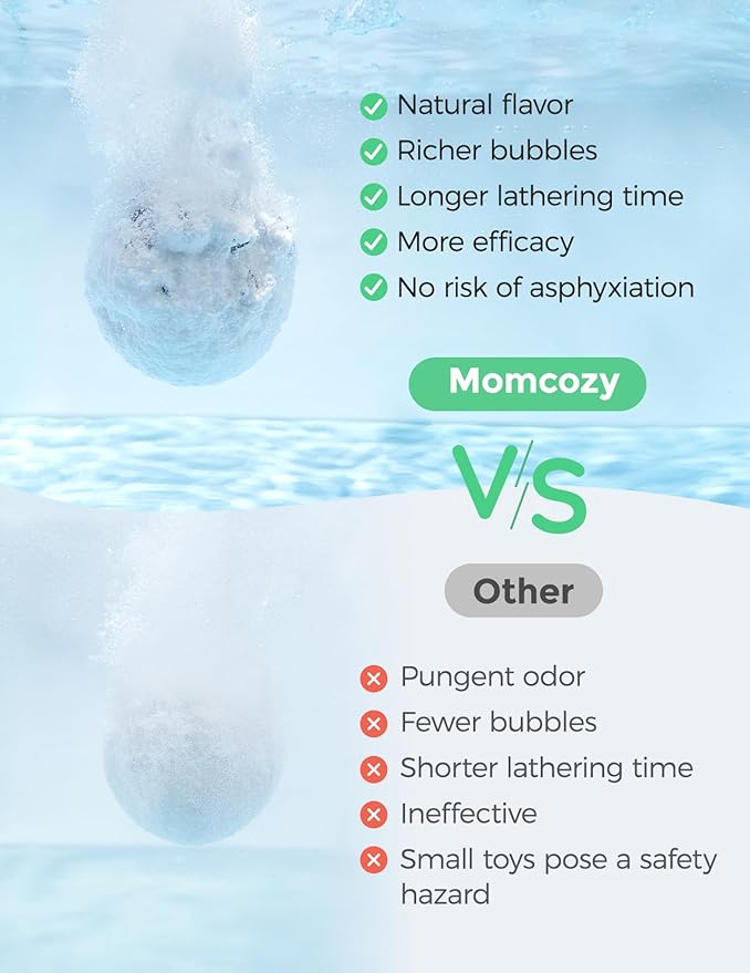 Momcozy Natural Essential Oil Bath Bombs,14 Pcs Bubble Bath Fizzy Balls with Cute Panda Animal Shapes,Bath Bombs Gift Set for Kids Girls Boys Toddler,Ideal Gift for Children's Day,Bath Bomb
